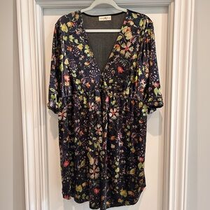 Natural Life Floral V-Neck Babydoll Dress